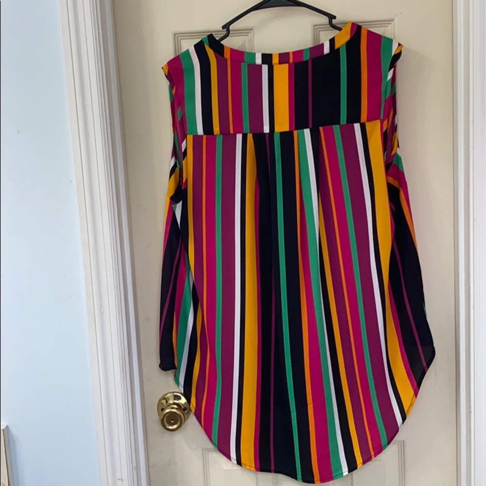 Torrid multi color striped blouse - Picture 3 of 4